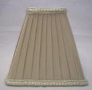 32024 Square Beige Pleated ClipOn Shade - Adrianas Specialty Lamp Shades