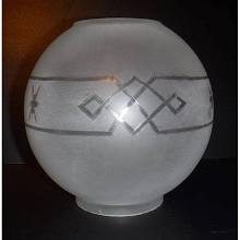 32956 Cut Crystal Acid Etched GWTW Globe - Adrianas Specialty Lamp Shades