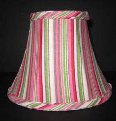 33733 Pink Green and White Stripe Chandelier Shade - Adrianas Specialty Lamp Shades