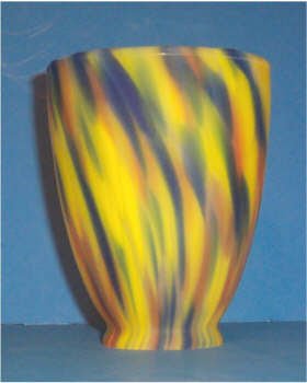 39323 Yellow Blue and Red Art Glass Pendant - Adrianas Specialty Lamp Shades