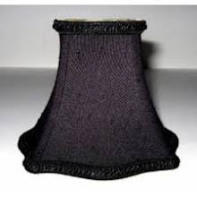 55882 Black Silk Inverted Corner Chandelier Lamp Shade - Adrianas Specialty Lamp Shades