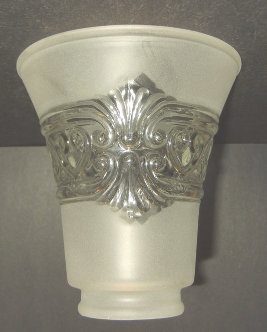 59621 Frosted with Clear Fan Pendant - Adrianas Specialty Lamp Shades