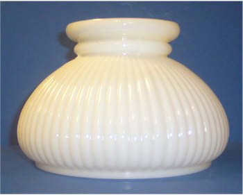 62260 Seven Inch Glossy Cream Rib Student - Adrianas Specialty Lamp Shades