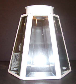 81195 Clear Beveled Glass With White Metal - Adrianas Specialty Lamp Shades