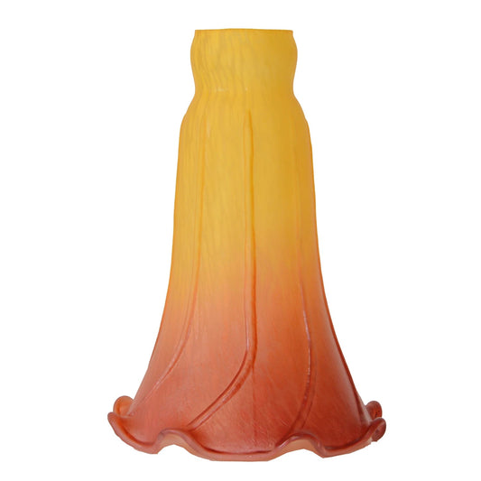 Peach Pond Lily Lamp Shade Glass Lampshade 4.5" Wide X 6" Tall X 1.5" Fitter Lighting Accessories - Adrianas Specialty Lamp Shades